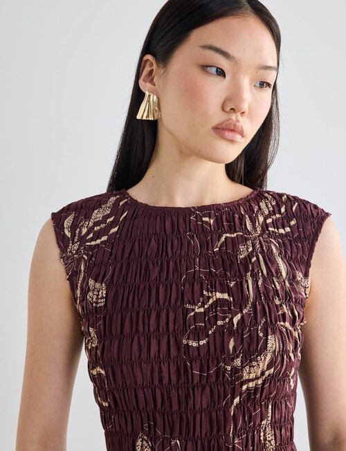 State of play Annika Dress, Black Cherry Print product photo View 04 L