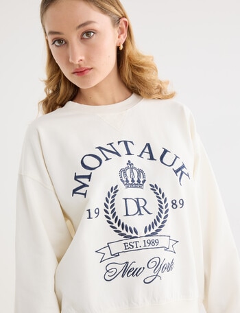 Denim Republic Montauk Sweatshirt, Cream product photo