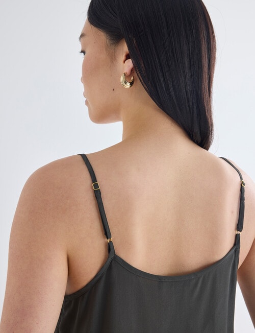 State of play Silk Lace Cami, Dark Green product photo View 06 L