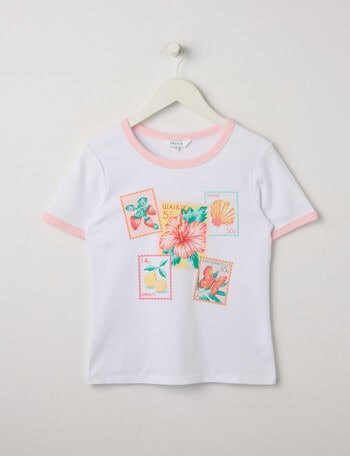 Switch Stamps Ringer Tee, Vanilla & Baby Pink product photo