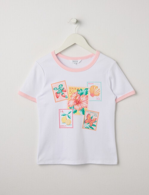 Switch Stamps Ringer Tee, Vanilla & Baby Pink product photo