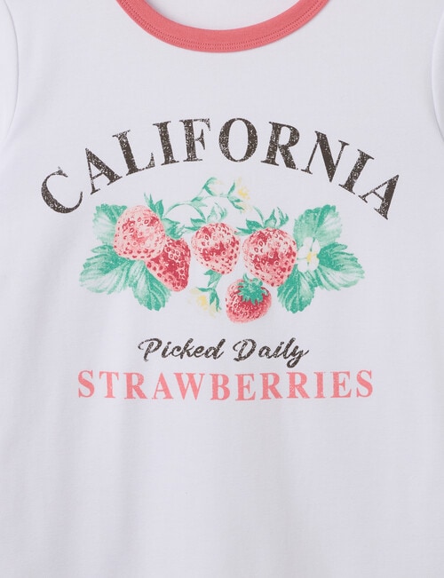 Switch Strawberries Ringer Tee, Vanilla & Raspberry product photo View 02 L