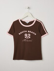 Switch Miami Short Sleeve Ringer Tee, Chocolate product photo