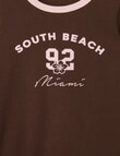 Switch Miami Short Sleeve Ringer Tee, Chocolate product photo View 03 S