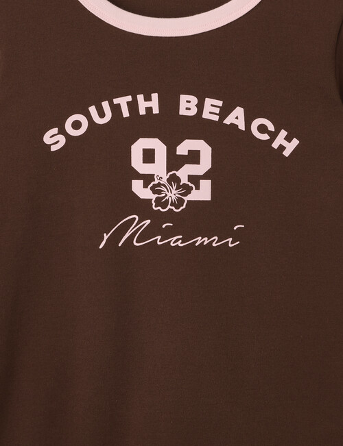 Switch Miami Short Sleeve Ringer Tee, Chocolate product photo View 03 L