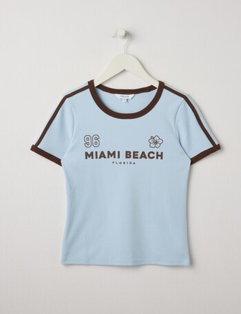 Switch Miami Beach Short Sleeve Ringer Tee, Baby Blue product photo