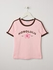 Switch Honolulu Short Sleeve Ringer Tee, Baby Pink product photo