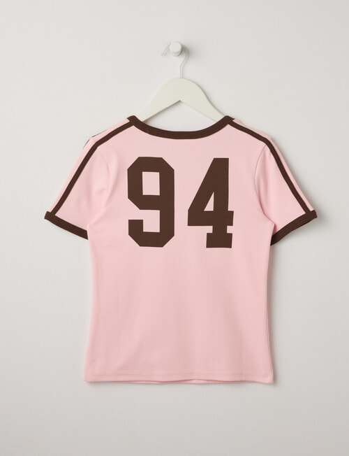 Switch Honolulu Short Sleeve Ringer Tee, Baby Pink product photo View 02 L