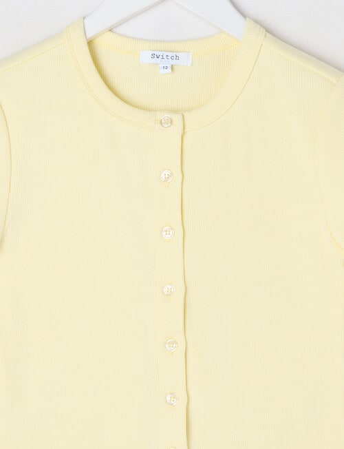 Switch Short Sleeve Gia Button Front Rib Tee, Lemon product photo View 02 L