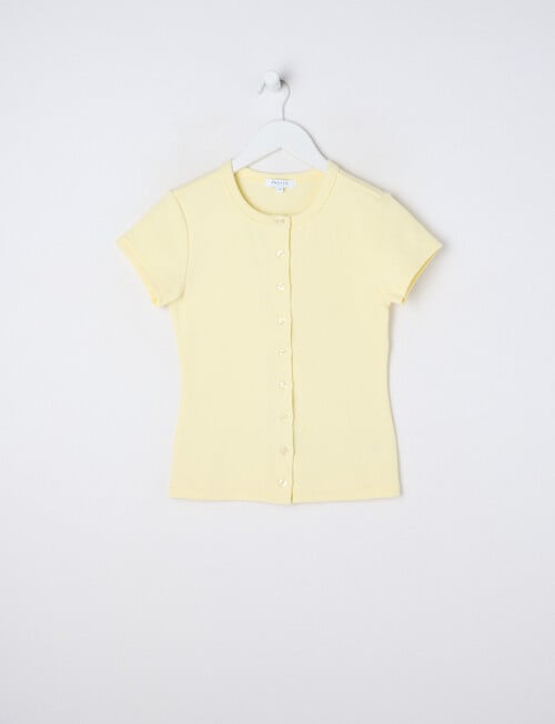 Switch Short Sleeve Gia Button Front Rib Tee, Lemon product photo View 03 L