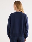 Denim Republic Boucle Sweatshirt, Navy product photo View 02 S