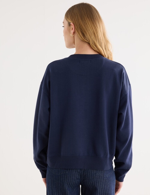 Denim Republic Boucle Sweatshirt, Navy product photo View 02 L