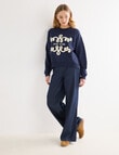 Denim Republic Boucle Sweatshirt, Navy product photo View 03 S
