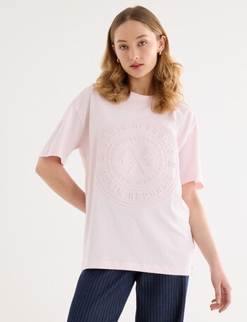 Denim Republic Embossed Tee, Pink product photo