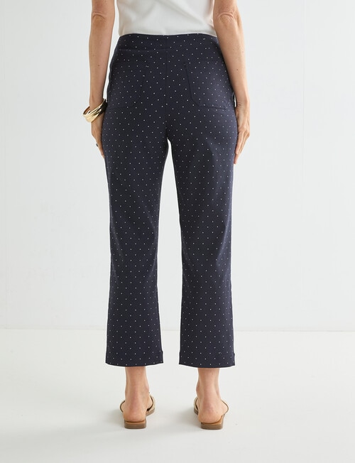 Ella J Straight Leg Crop, Navy Spot product photo View 02 L