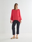 Ella J Straight Leg Crop, Navy Spot product photo View 03 S