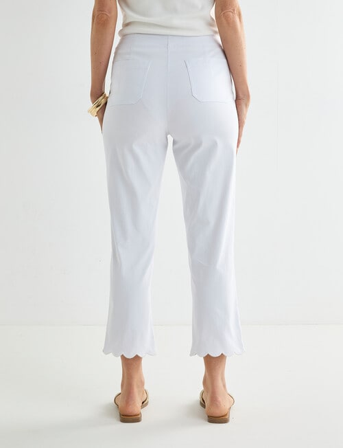 Ella J Scalloped Leg Crop, White product photo View 02 L