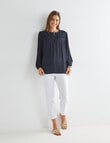 Ella J Scalloped Leg Crop, White product photo View 03 S
