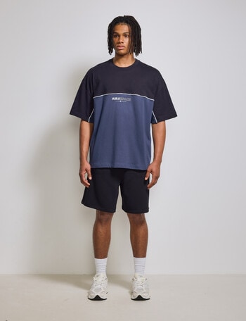 AIR SPACE Linebreak Tee, Black & Blue product photo