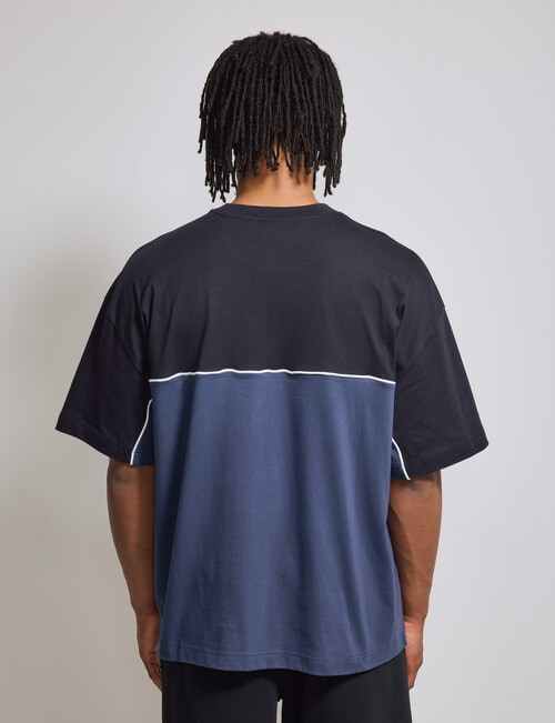 AIR SPACE Linebreak Tee, Black & Blue product photo View 03 L