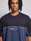 AIR SPACE Linebreak Tee, Black & Blue product photo View 04 S