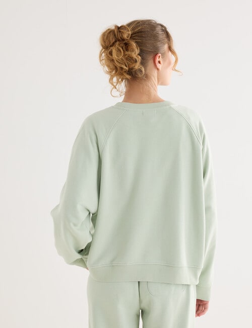Zest Lounge Loop Back Raglan Sweater, Leaf product photo View 02 L