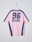 Switch Short Sleeve Oversized Sport Jersey,Pink & Navy product photo View 02 S