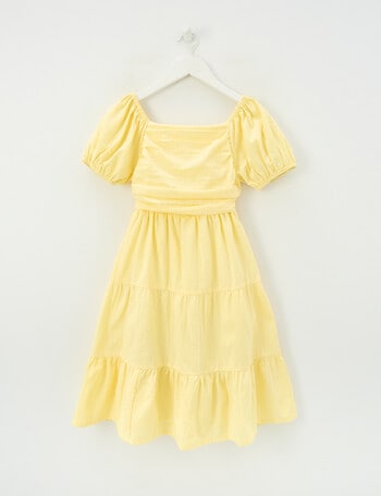 Switch Emma Textured Puff Sleeve Dress, Lemon product photo