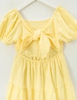Switch Emma Textured Puff Sleeve Dress, Lemon product photo View 03 S