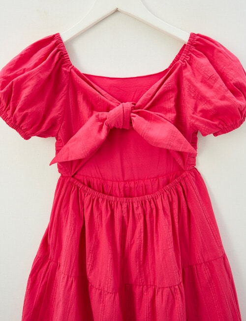 Switch Emma Textured Puff Sleeve Dress, Raspberry product photo View 03 L