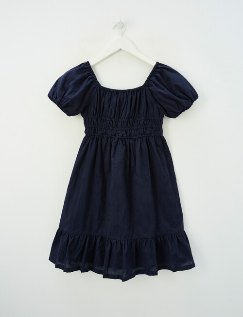 Switch Broderie Mia Puff Sleeve Dress, Navy product photo