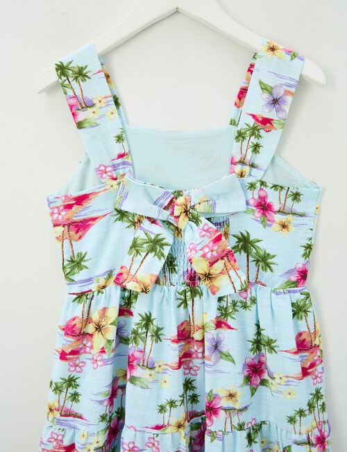 Switch Tropical Bow Back Tiered Dress, Baby Blue product photo View 03 L