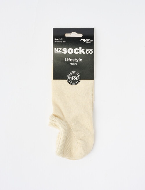 NZ Sock Co. Merino Sneaker Liner Sock, Ivory product photo View 02 L