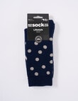 NZ Sock Co. Merino Cushion Crew Sock, Navy Spot product photo View 02 S