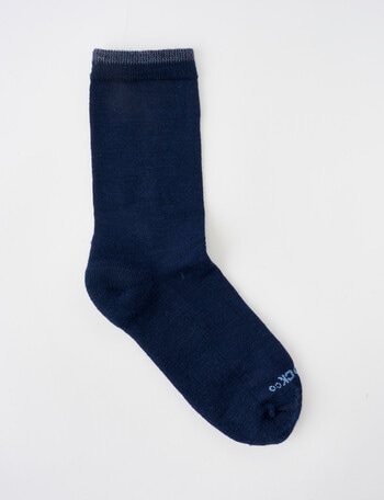 NZ Sock Co. Merino Cushion Sole Crew Sock, Navy product photo