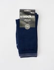 NZ Sock Co. Merino Cushion Sole Crew Sock, Navy product photo View 02 S