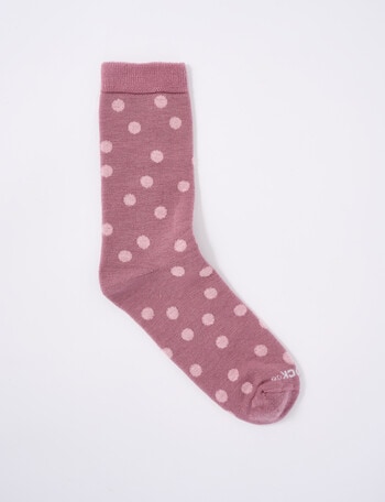 NZ Sock Co. Merino Cushion Crew Sock, Blush Pink Spot product photo