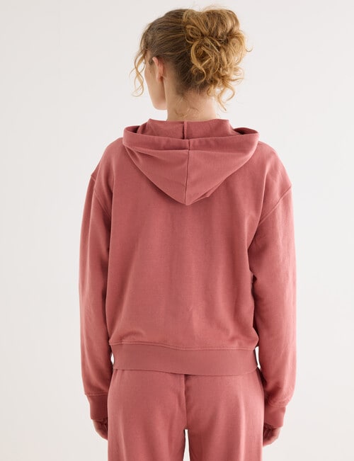 Zest Lounge Loop Back Zip Through Hoodie, Terracotta product photo View 02 L