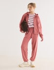 Zest Lounge Loop Back Zip Through Hoodie, Terracotta product photo View 03 S