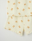 Sleep Squad Dot Bear Cheese Cloth PJ Set, Creamy White, 8-16 product photo View 04 S
