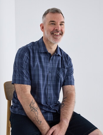 Chisel Mason Short Sleeve Shirt, Navy product photo