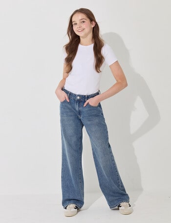 Switch Abbie Straight Leg Jean, Washed Mid Blue product photo