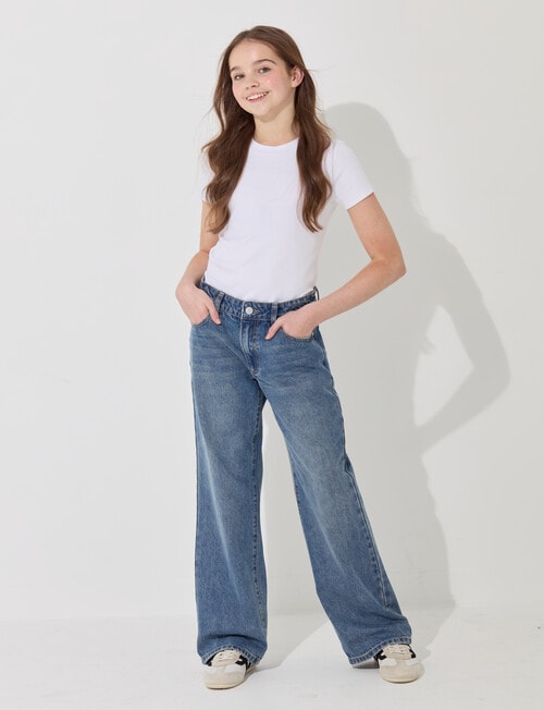 Switch Abbie Straight Leg Jean, Washed Mid Blue product photo