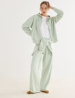 Zest Lounge Loop Back Zip Through Hoodie, Leaf product photo View 03 S