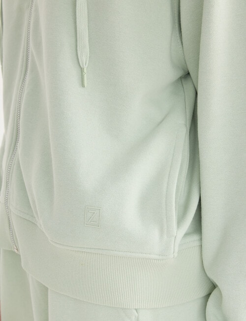 Zest Lounge Loop Back Zip Through Hoodie, Leaf product photo View 04 L