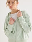 Zest Lounge Loop Back Zip Through Hoodie, Leaf product photo View 05 S
