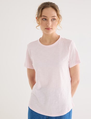 Zest Organic Cotton Short Sleeve Tee, Crystal Pink product photo