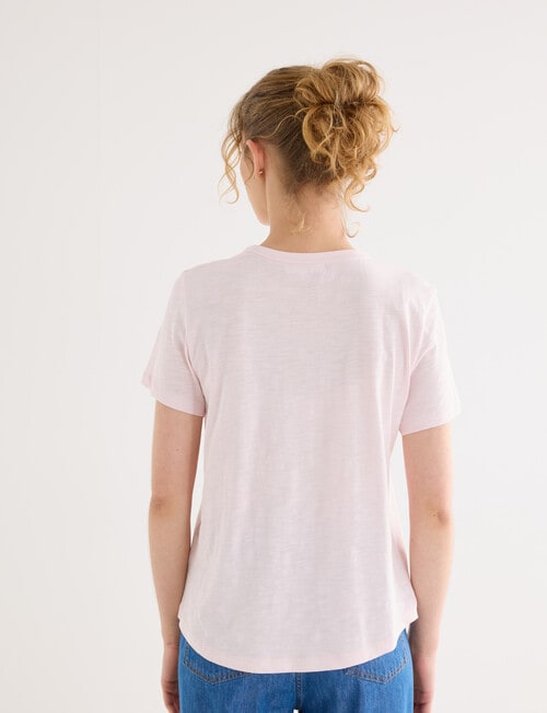 Zest Organic Cotton Short Sleeve Tee, Crystal Pink product photo View 02 L