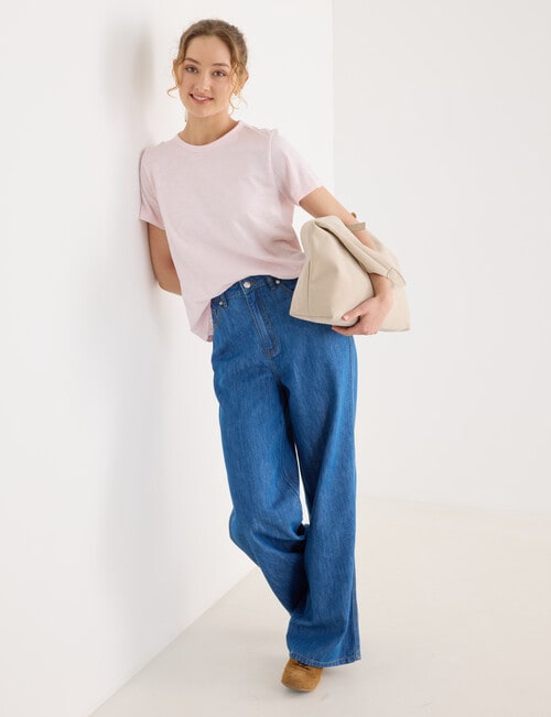 Zest Organic Cotton Short Sleeve Tee, Crystal Pink product photo View 03 L