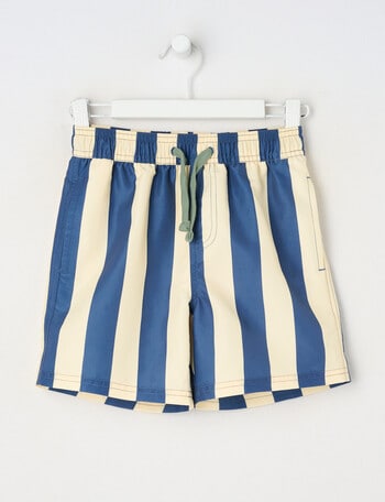 Mac & Ellie Stripe Volley Short, Butter & Blue product photo